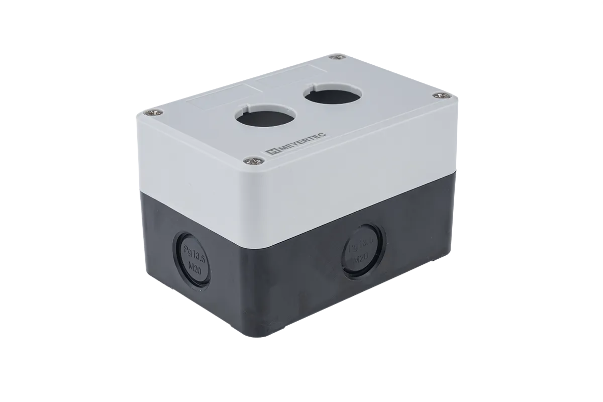 Корпус кнопочного поста, 2 отверстия, серый, IP54