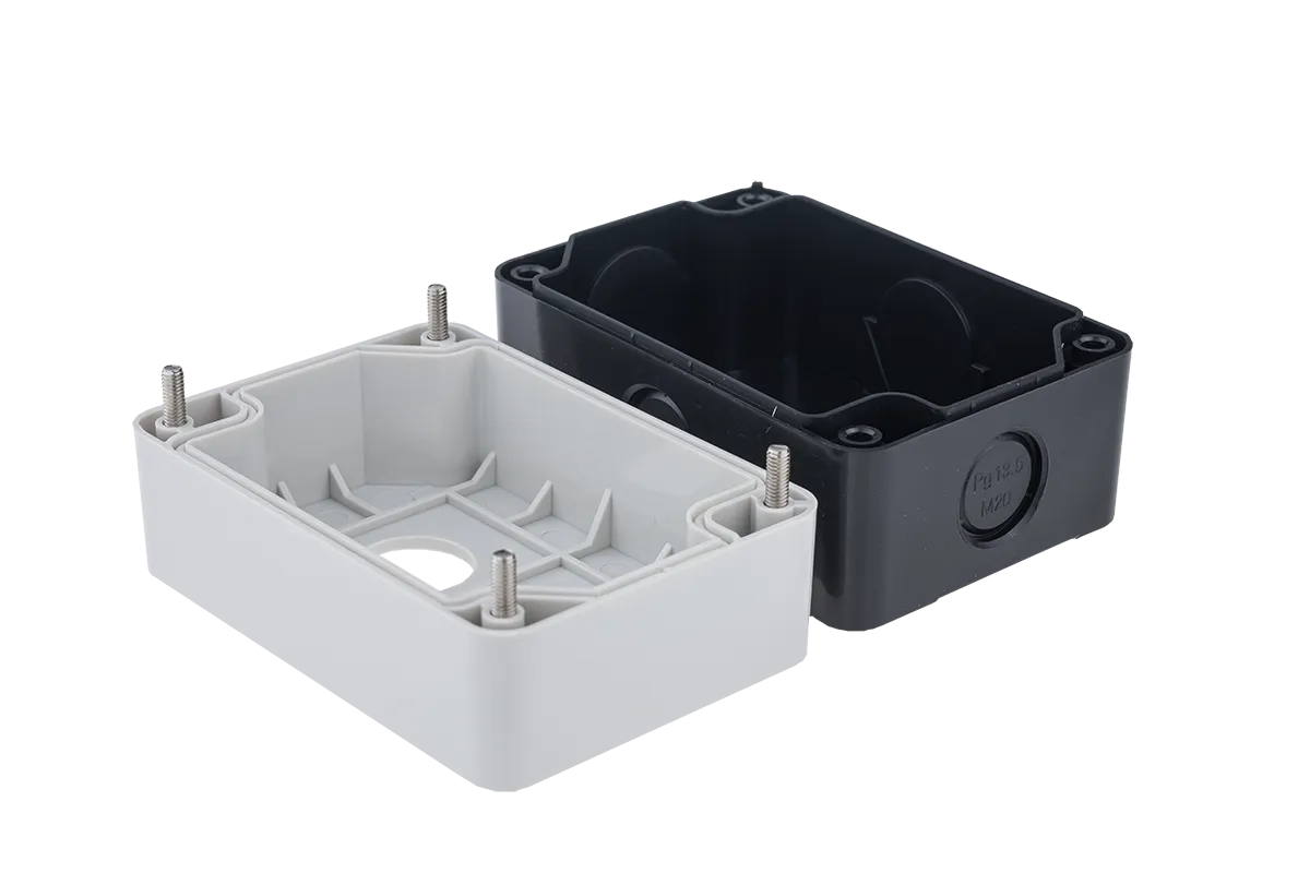 Корпус кнопочного поста, 2 отверстия, серый, IP54