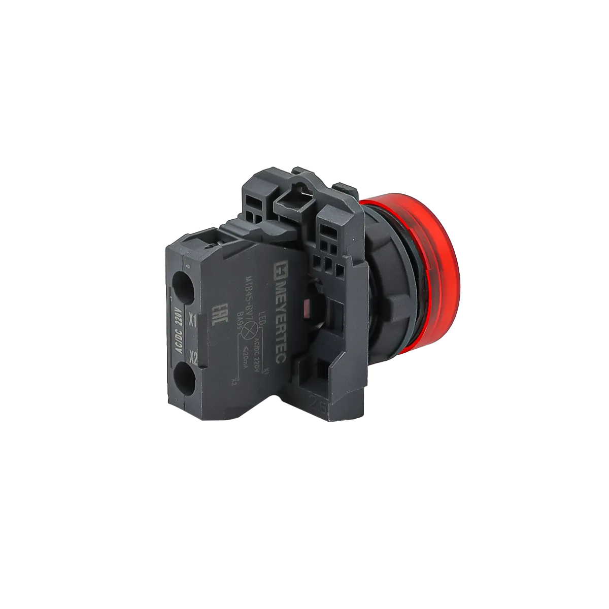 Лампа сигнальная красная, 220V AС/DC, IP65, пластик