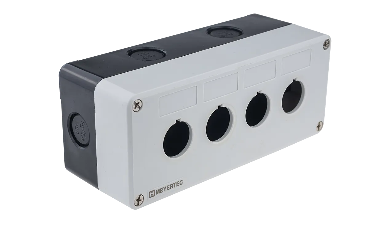 Корпус кнопочного поста, 4 отверстия, серый, IP54