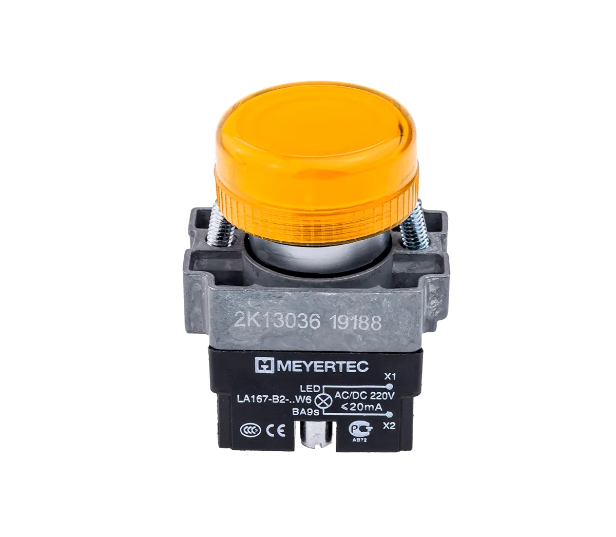 Сигнальная лампа желтый, 220V AC/DC