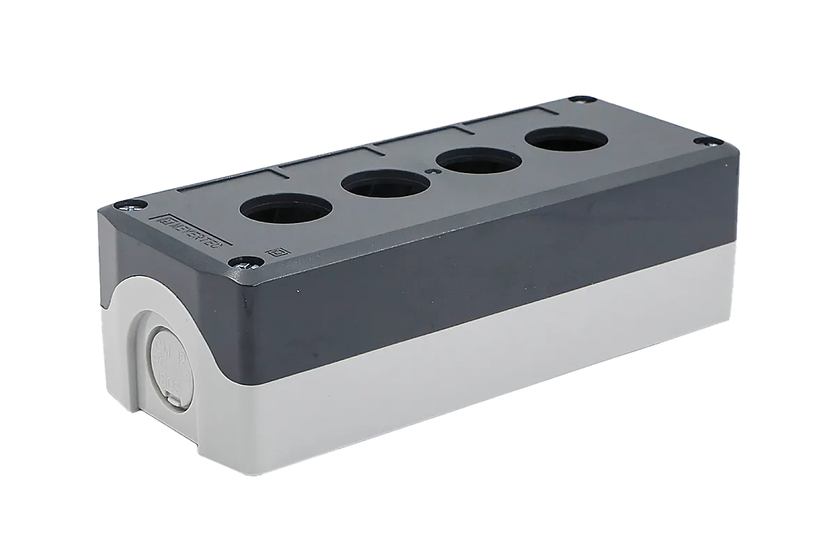 Корпус кнопочного поста, 4 места, серый, IP67