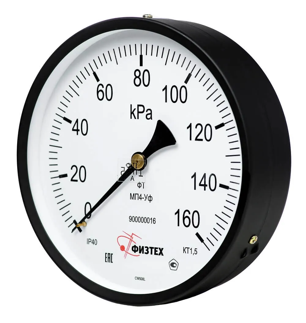 Вакуумметры, мановакуумметры, манометры общетехнические ВП4-Уф, МВП4-Уф, МП4-Уф (Диаметр: 160 мм)