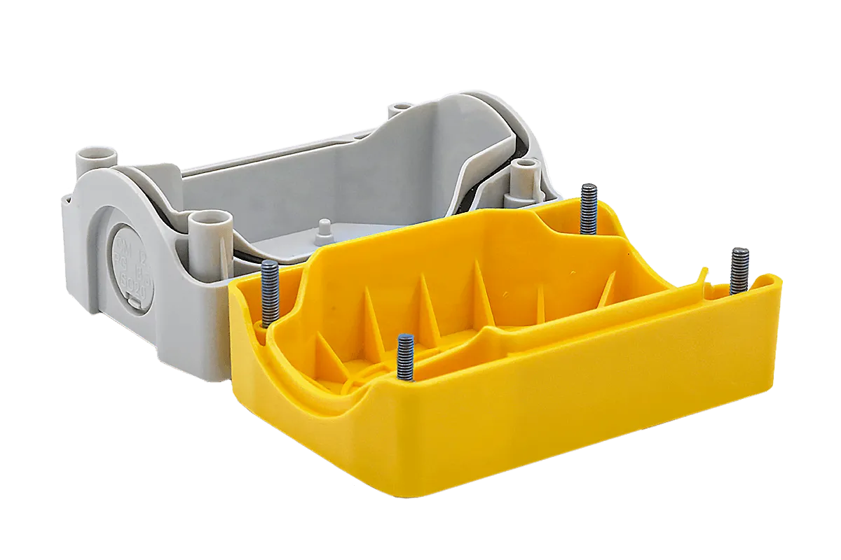 Корпус кнопочного поста, 2 места, желтый, IP67