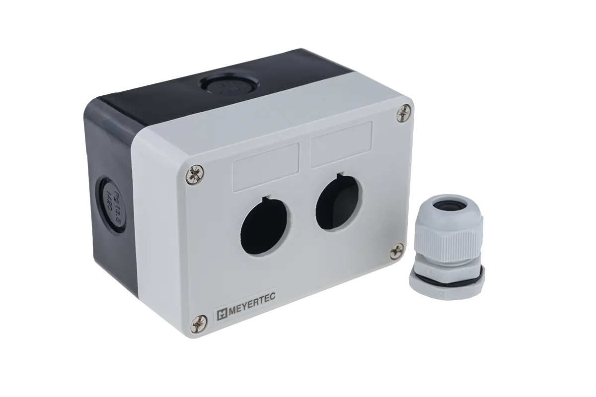 Корпус кнопочного поста, 2 отверстия, серый, IP54