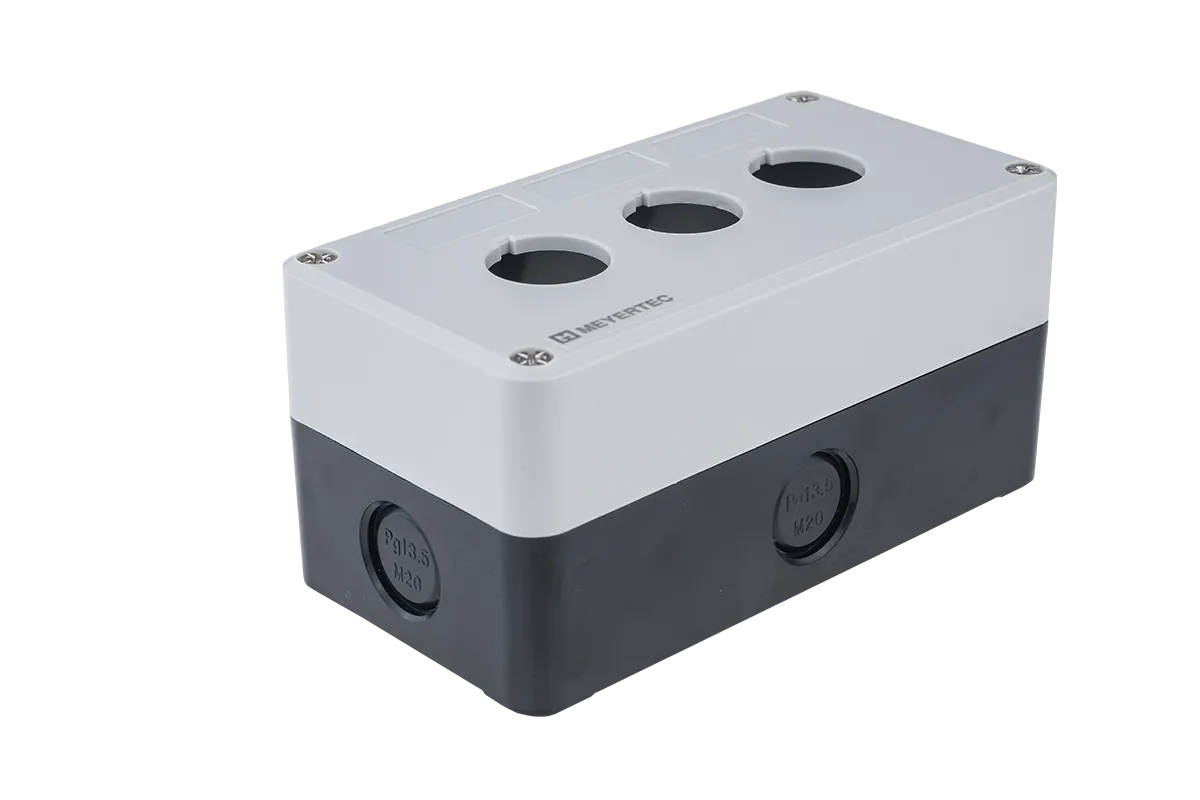 Корпус кнопочного поста, 3 отверстия, серый, IP54