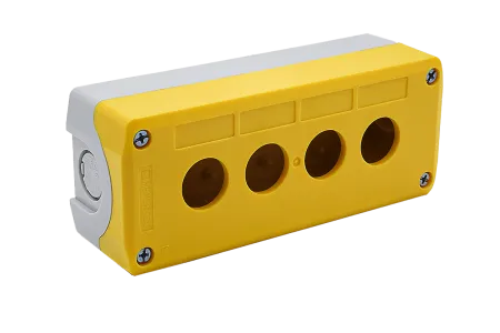 Корпус кнопочного поста, 4 места, желтый, IP67