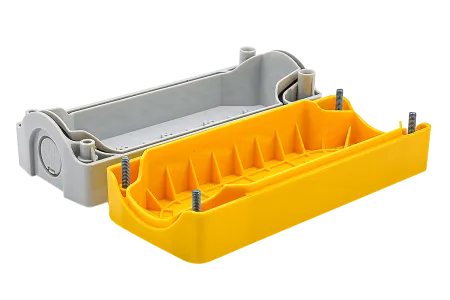 Корпус кнопочного поста, 4 места, желтый, IP67